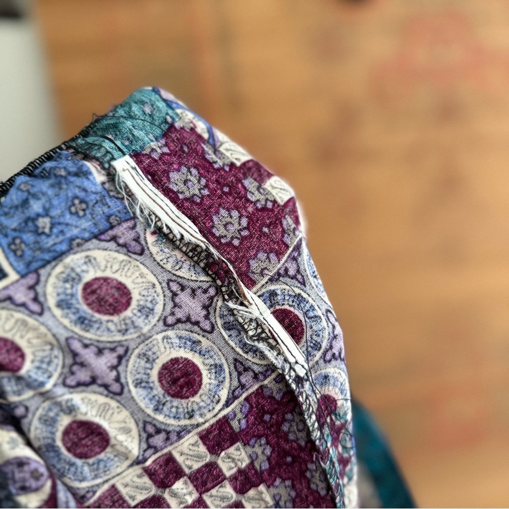 Vintage Crinkle Textured Patchwork Patterned High… - image 7